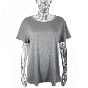 Women’s Heather Gray Scoop Neck Relaxed Fit Short Sleeve Tee